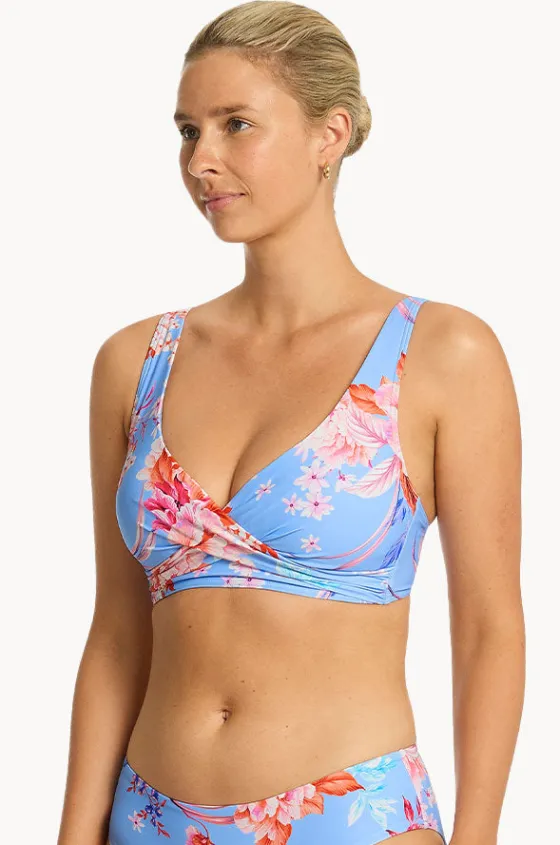 Bikini Tops^Sea Level Indochine Cross Front Bra Light blue