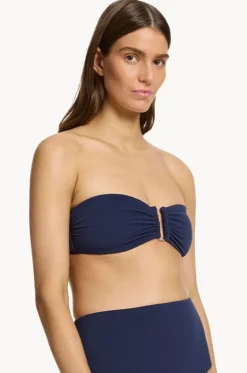 Bikini Tops^Jets Isla Rib U Trim Bandeau Ink