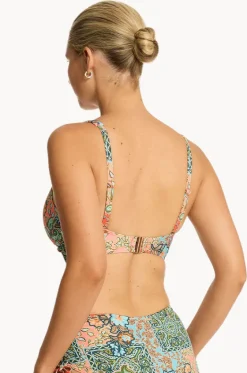 Bikini Tops^Sea Level Java Cross Front Bra Coral