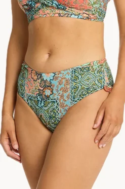 Bottoms^Sea Level Java Mid Drawstring Pant Coral