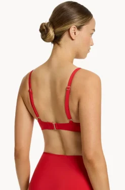 Bikini Tops^Jets et C/D Cup Trim Tri Rosso