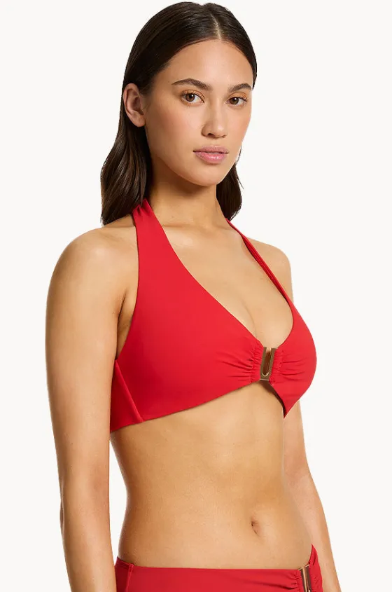 Bikini Tops^Jets et D/DD Cup Halter Rosso
