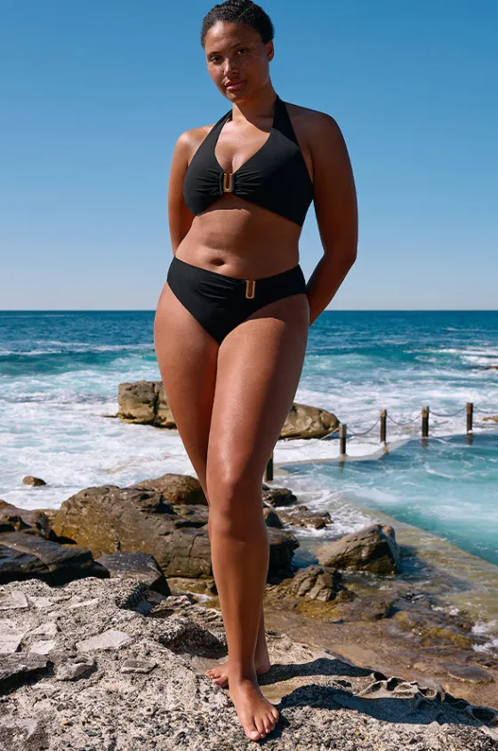 Bikini Tops^Jets et D/DD Cup Halter Black