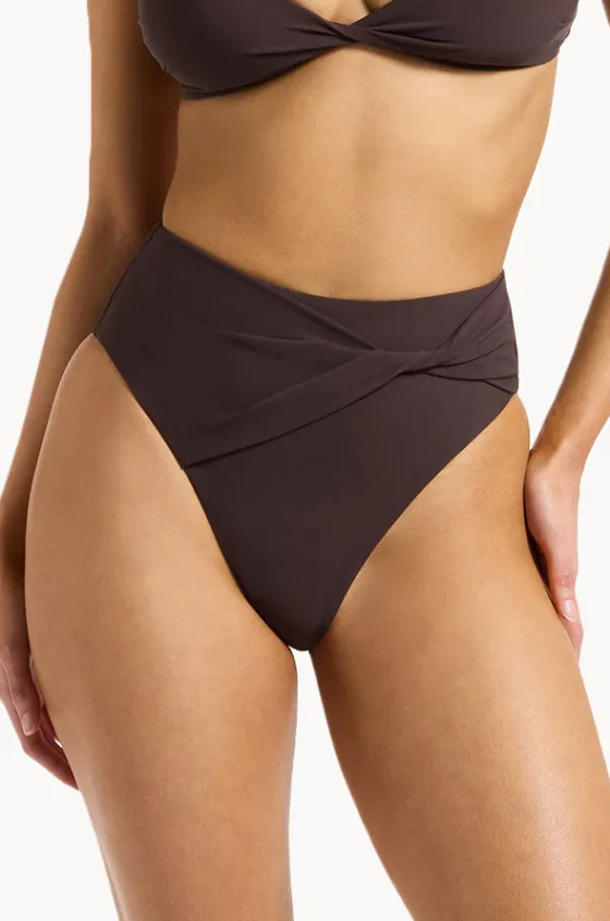 Bottoms^Jets et High Waist High Leg Pant Chocolate