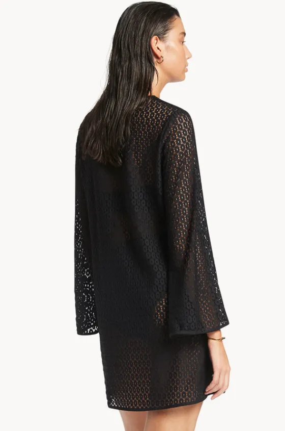 Overswim^Jets et Stretch Lace Kaftan Black