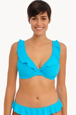 Bikini Tops^Freya Jewel Cove H Cup Frill Plunge Bra Turquoise