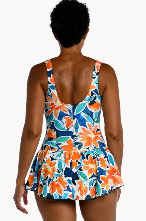 One Pieces^Maxine Joy Blooms Swim Dress Blue/Coral