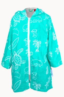 Towel Robes & Ponchos|Towel Robes & Ponchos^Back Beach Co Kids Australia Hooded Towel Robe 3-5Y Teal