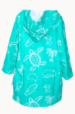 Towel Robes & Ponchos|Towel Robes & Ponchos^Back Beach Co Kids Australia Hooded Towel Robe 3-5Y Teal