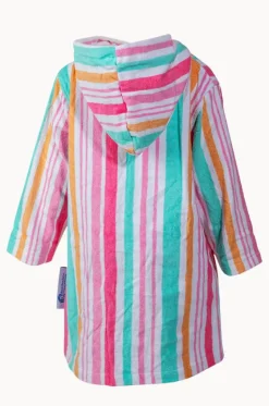 Towel Robes & Ponchos^Back Beach Co Kids Hawaiian Stripe Hooded Towel Robe 5-7Y Blue/natural