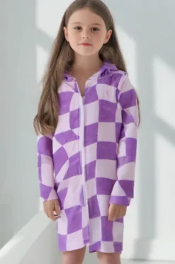 Towel Robes & Ponchos|Towel Robes & Ponchos^Back Beach Co Kids Ocean Drifter Hooded Towelling Robe 5-7Y Purple