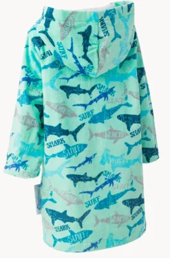 Towel Robes & Ponchos|Towel Robes & Ponchos^Back Beach Co Kids Sharky Hooded Towelling Robe 3-5Y Mint