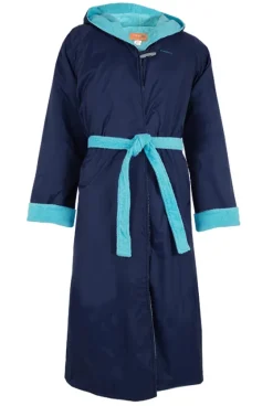 Towel Robes & Ponchos|Towel Robes & Ponchos^Rappco Kids Waterproof Hooded Towelling Robe 3-9Y Navy/aqua
