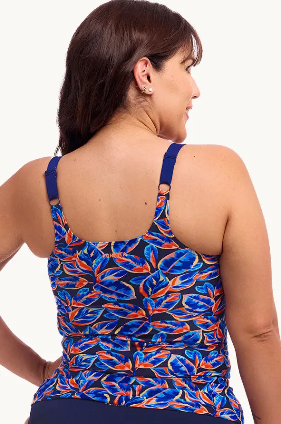 Tankini Tops^Funkita Leaf Blower Scoop Neck Tankini Separate Navy/orange