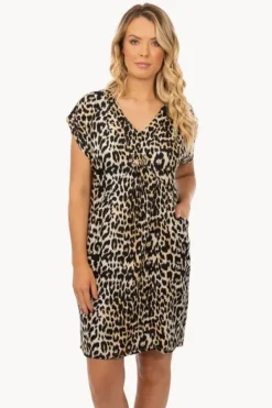 Dresses^Sundrenched Leopard Cruiser Dress Black