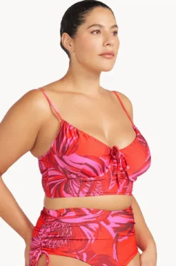 Bikini Tops^Artesands Les Fauves Degas D/DD Cup Midriff Bra Red