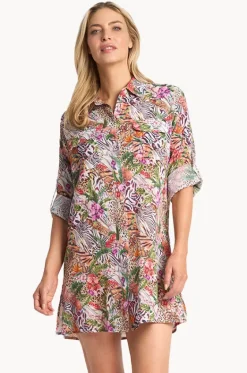 Overswim^Jantzen Lilymaze Button Through Shirt Skin
