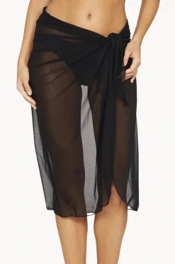 Sarongs^Baku Long Mesh Pareo Black