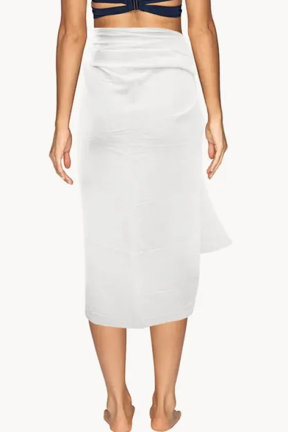 Sarongs^Sundrenched Long Plain Fringed Sarong White