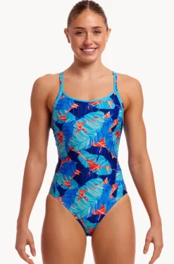 One Pieces^Funkita Lotsa Leaves Diamond Back One Piece Blue/orange