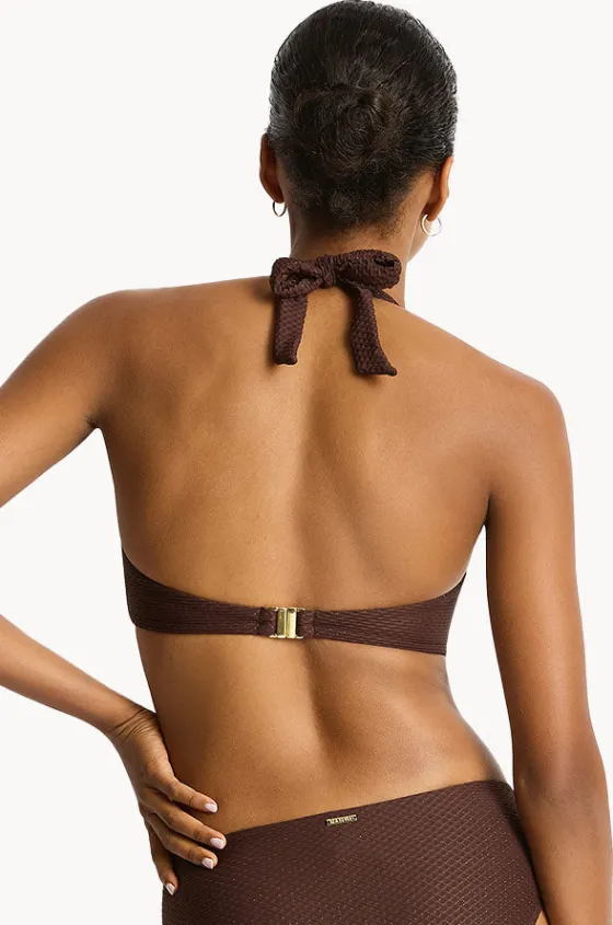 Bikini Tops^Sea Level Luminara Longline Halter Cocoa