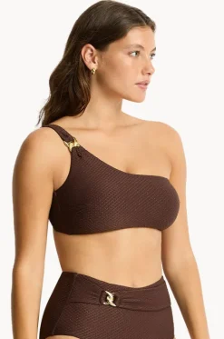 Bikini Tops^Sea Level Luminara One Shoulder Top Cocoa