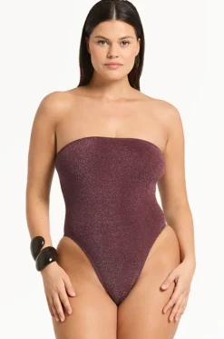 One Pieces^Bond-eye Lurex Fane Bandeau One Piece Amarena