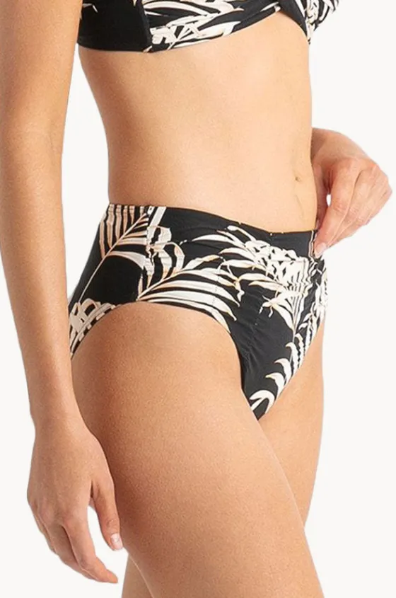 Bottoms^Sunseeker Mae Ruched Mid Rise Pant Black