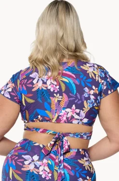 Bikini Tops^Capriosca Majorca Frill Wrap Bra Purple/multi