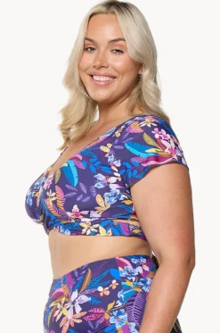 Bikini Tops^Capriosca Majorca Frill Wrap Bra Purple/multi