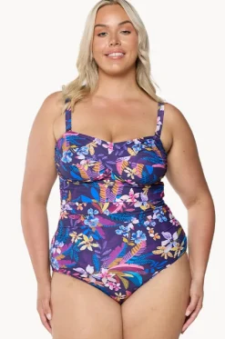 One Pieces^Capriosca Majorca Twist Bandeau One Piece Purple/multi