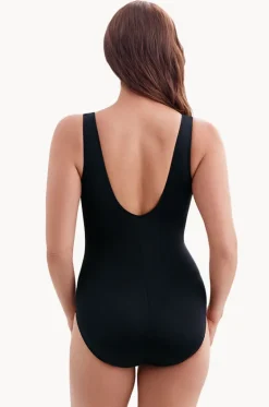 One Pieces^Longitude Majorelle Garden Piped Cross Over One Piece Black/Blue