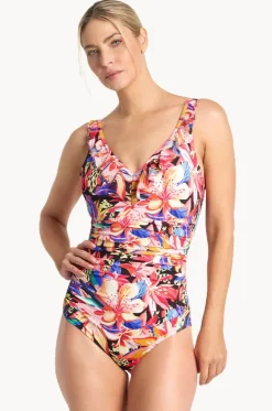 One Pieces^Jantzen Mandalay DD/E Cup Mesh Frill One Piece Black/multi
