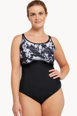 One Pieces^Zoggs Marble Multiway One Piece Black/White