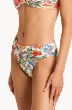 Bottoms^Monte u0026 Lou Marisol Mid Rise Ruched Pant Blue/natural