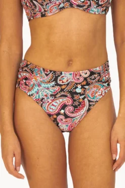 Bottoms^Baku Marrakesh Ruched Side Mid Pant BLACK