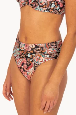 Bottoms^Baku Marrakesh Ruched Side Mid Pant BLACK