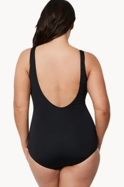 One Pieces^Poolproof Mastectomy Pintuck One Piece BLACK