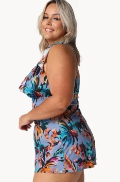 One Pieces^Capriosca Mauritius Frill Swim Dress Dusty blue