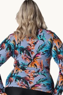 Rashies & Sunsuits^Capriosca Mauritius Long Sleeve Zip Suntop Dusty blue