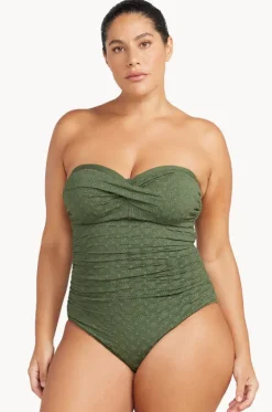 One Pieces^Artesands Melliflous Botticelli D/DD Cup Bandeau One Piece Khaki