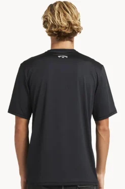 Rashies^Billabong Mens All Day Wave Short Sleeve Suntop Black