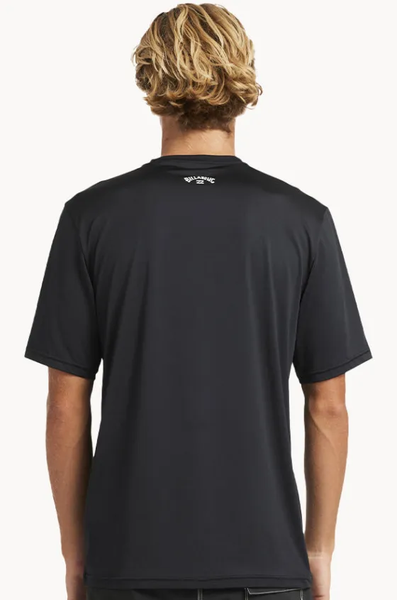 Rashies^Billabong Mens All Day Wave Short Sleeve Suntop Black