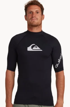 Rashies^Quiksilver Mens All Time Suntop Black