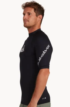 Rashies^Quiksilver Mens All Time Suntop Black
