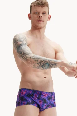 Briefs^Speedo Mens Allover 13.5cm Brief Blue/Purple