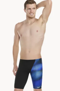 Jammers^Speedo Mens Allover Jammer Black/blue