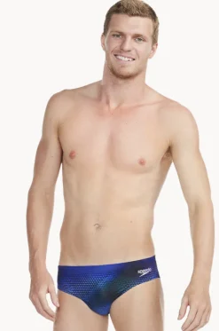 Briefs^Speedo Mens Allover Printed 7cm Brief Black/blue
