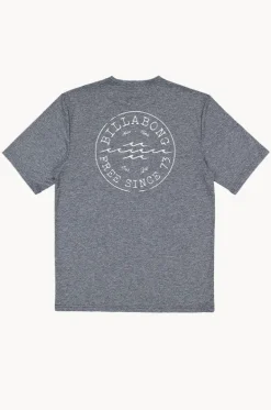 Rashies^Billabong Mens Big Wave Daz Short Sleeve Suntop Navy