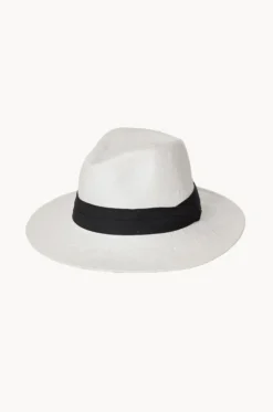 Headwear^Cherry Red Mens Black Band Paper Fedora Ivory